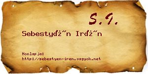 Sebestyén Irén névjegykártya
