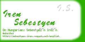 iren sebestyen business card